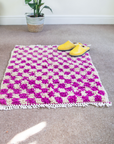 Moroccan Handmade Checkerboard Rug - Checkered Rugs  105cm x 80cm (Chase)