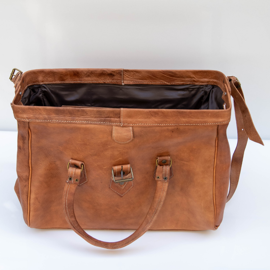 Moroccan Leather Weekender Bag