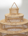 Handmade Raffia Pendant Light Bohemian Lace Suspension