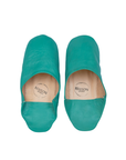 Moroccan Babouche Slippers, Dark Duck Egg