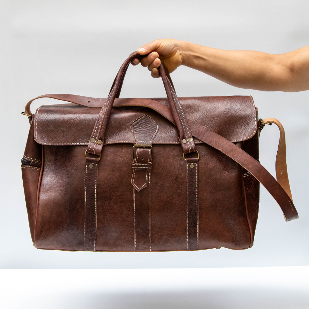 Handmade Leather Duffle Bag