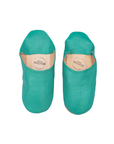 Moroccan Babouche Slippers, Dark Duck Egg