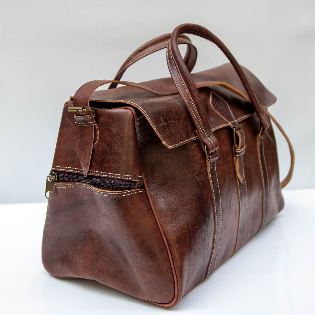 Handmade Leather Duffle Bag