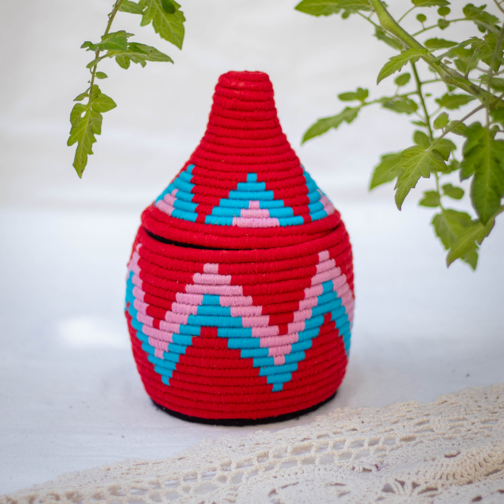 Hand-Woven Moroccan Wool Pot - 027