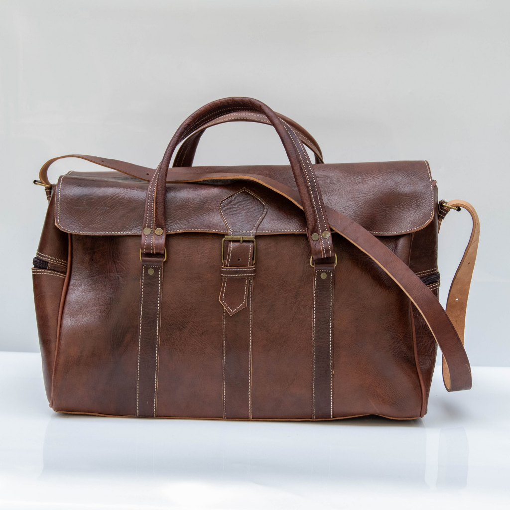 Handmade Leather Duffle Bag