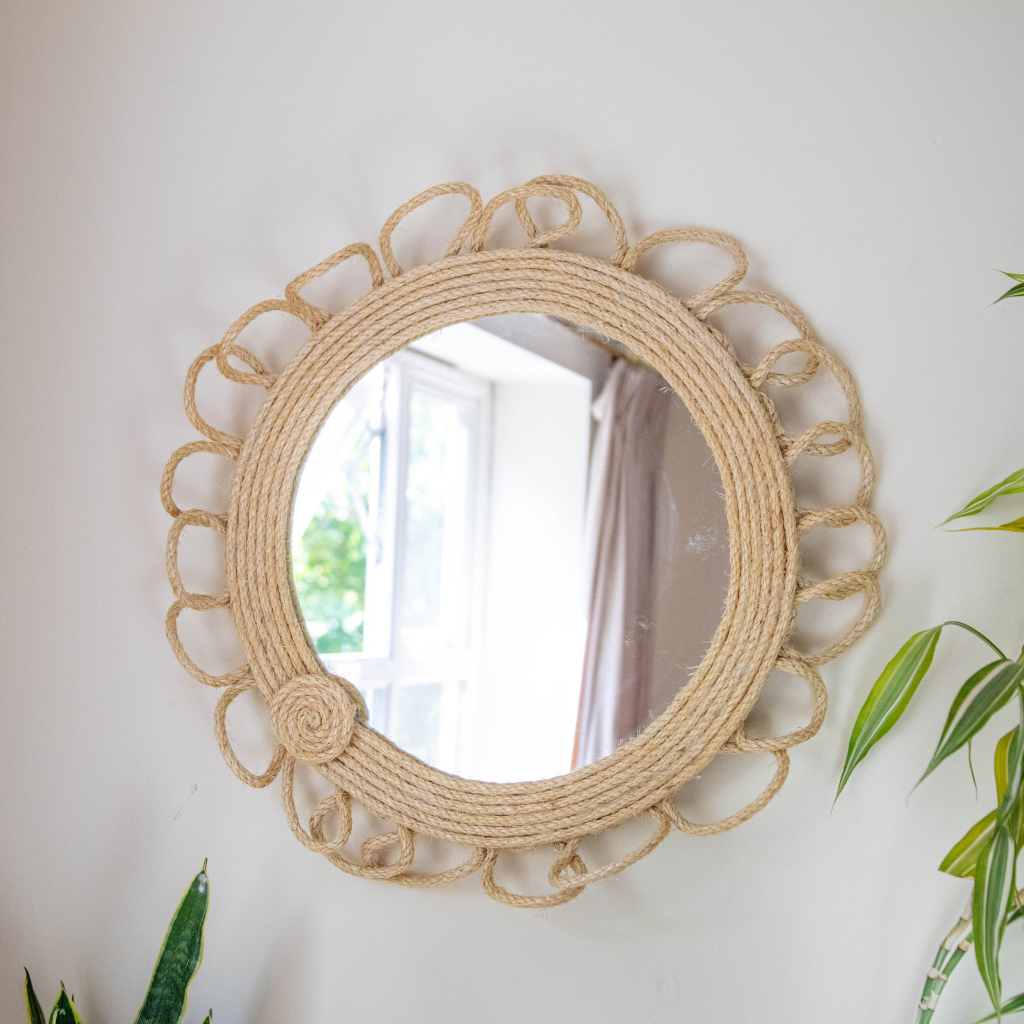 Country Coastal Round Rope Mirror Hampton Nautical Design