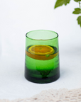 Set of 6 Recycled Moroccan Tumbler Highball Beldi Glass Green