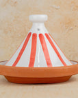 Handmade Moroccan Cooking Tagine - Red Stripes