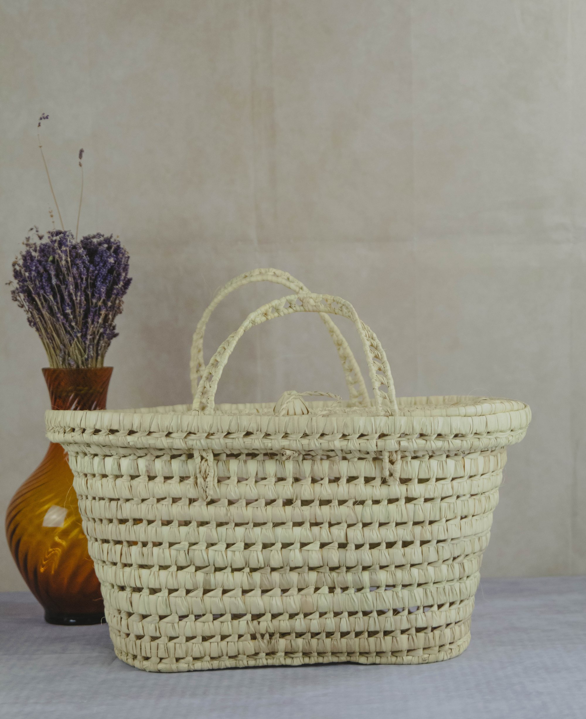 Wicker Storage Trunk Baskets - Palm Leaf Storage Chests - Handmade Rattan Basket 50cm