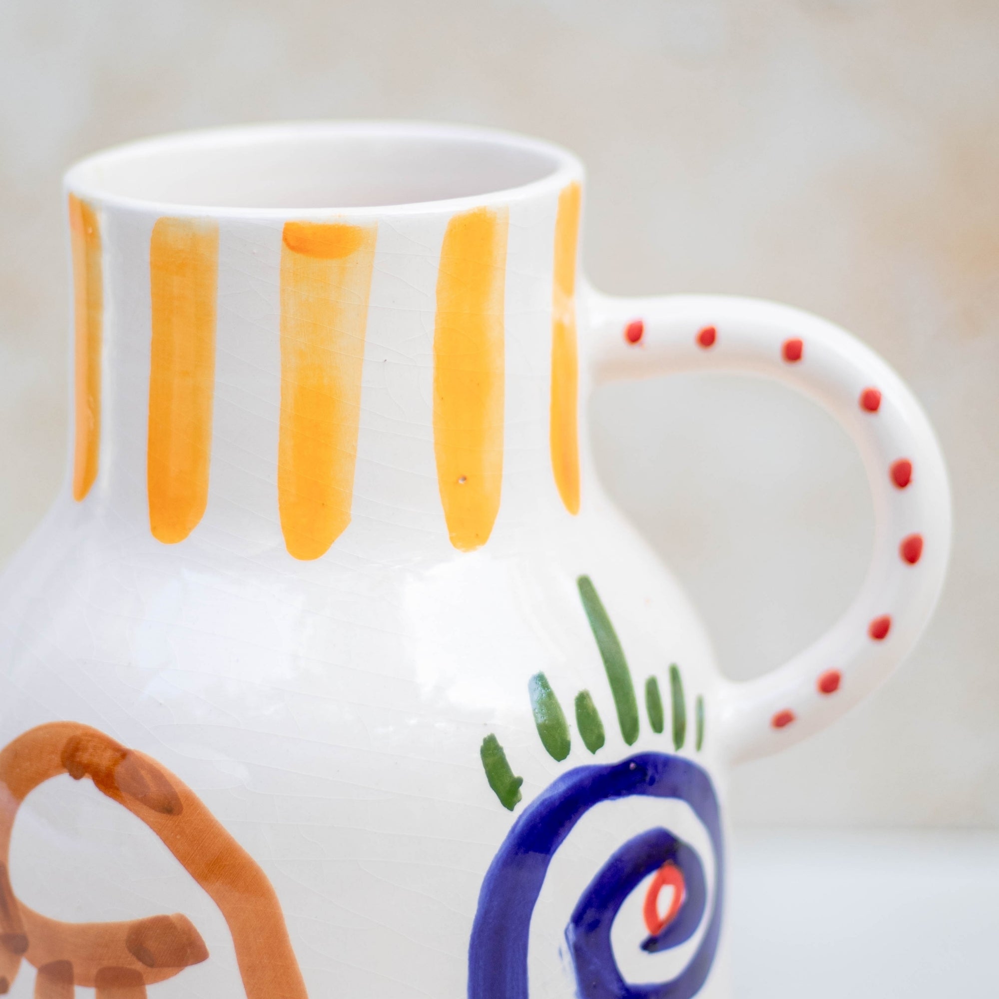 Handmade Moroccan Visage Vase - Brown Stripe