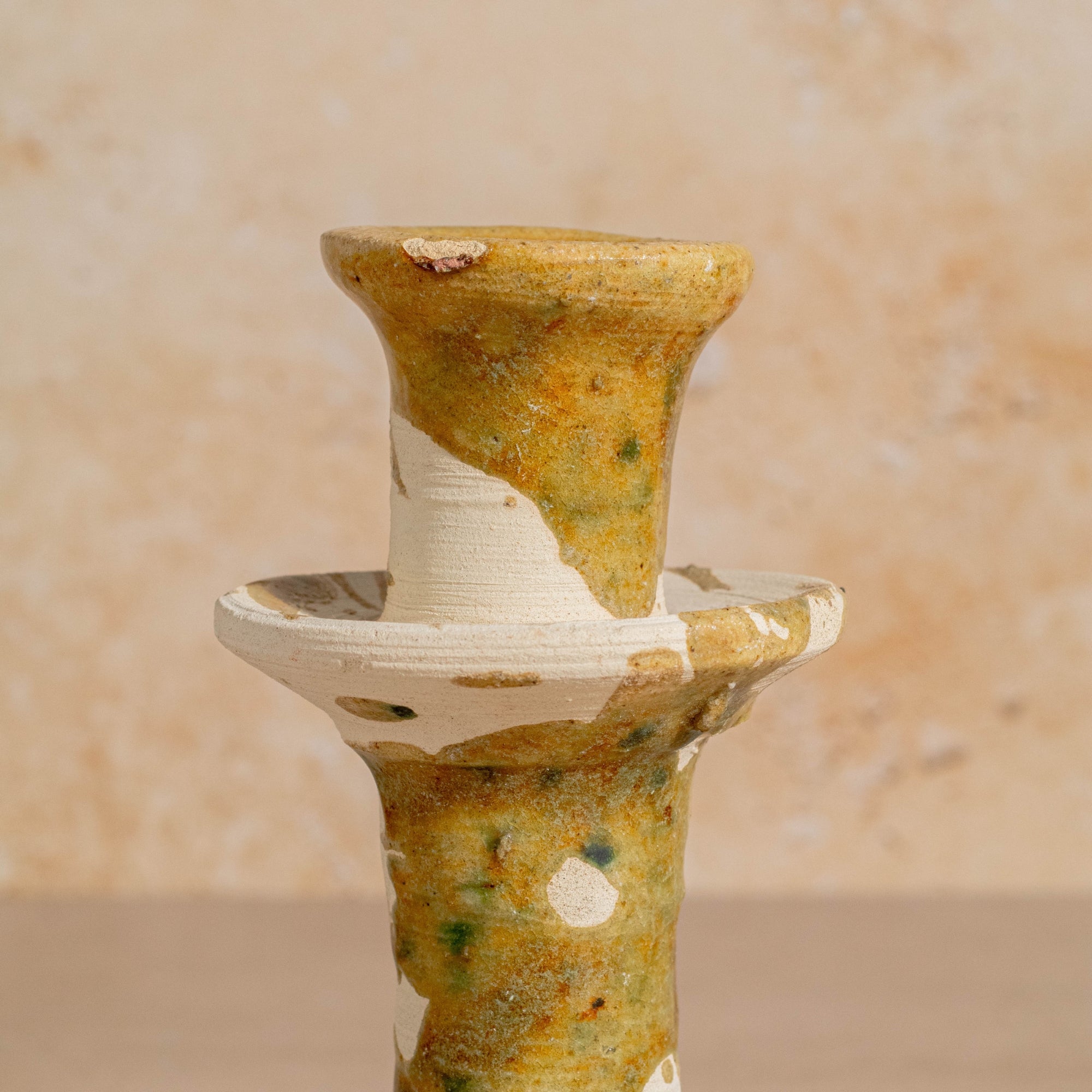Tamegroute Splatter Candlestick - Ochre