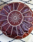 Moroccan Leather Pouffe Chestnut