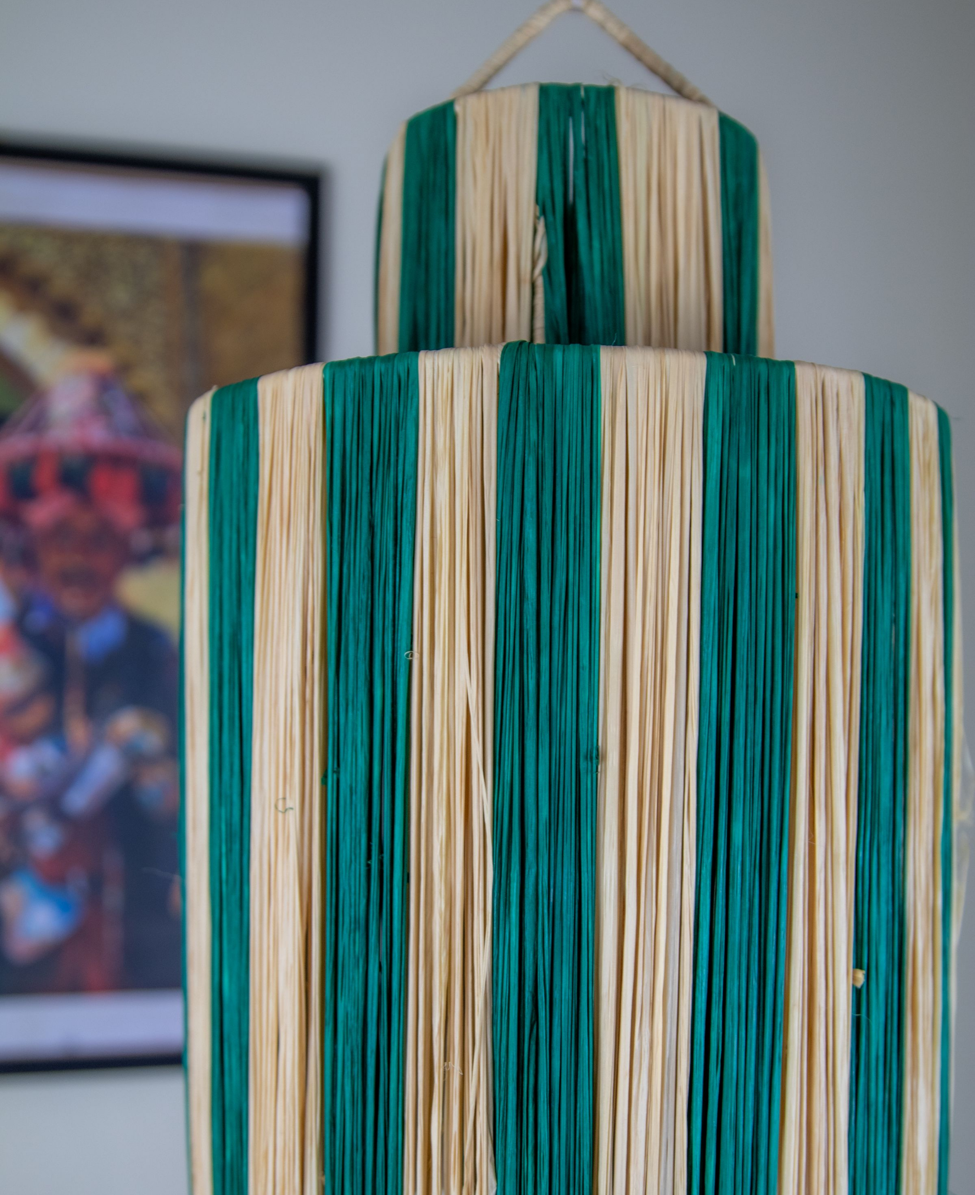 Moroccan Handmade Rattan Wicker Lampshade Pendant - Artisan Straw Shade