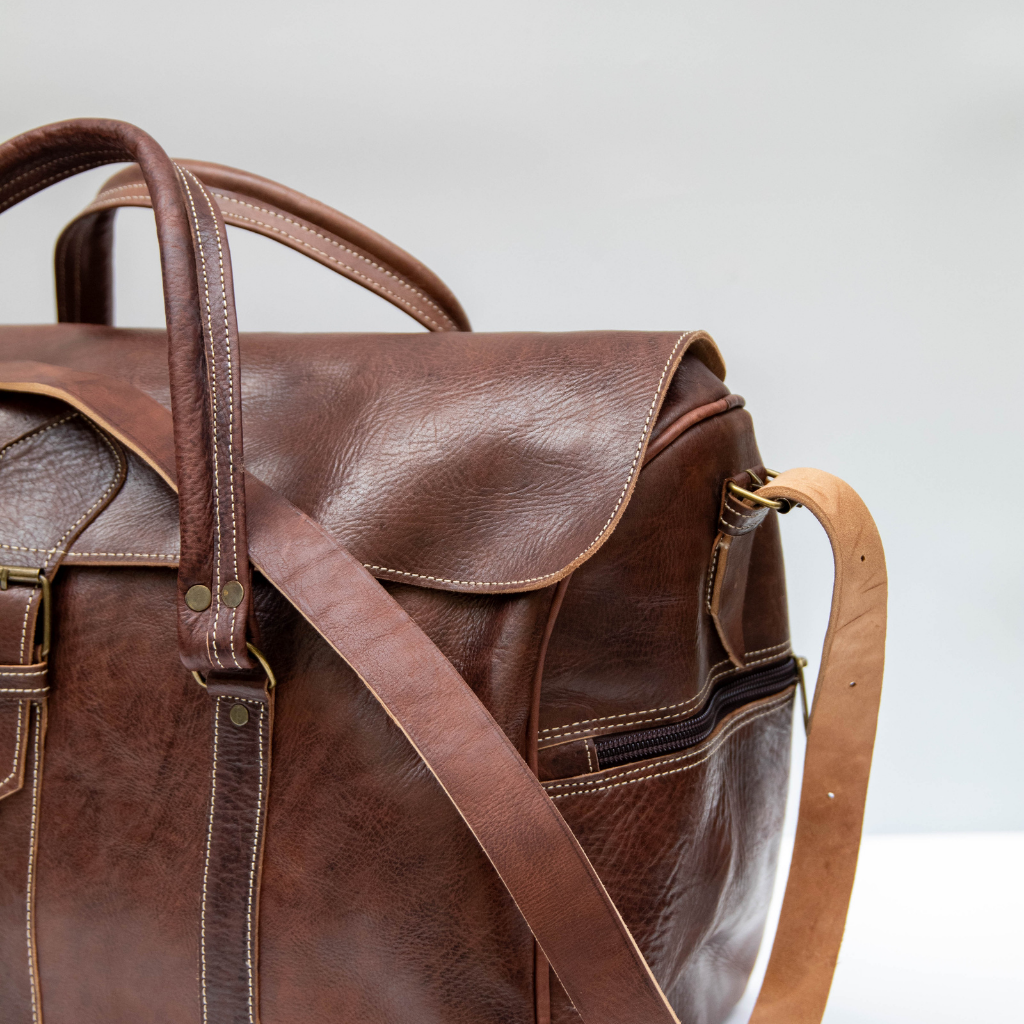 Handmade Leather Duffle Bag