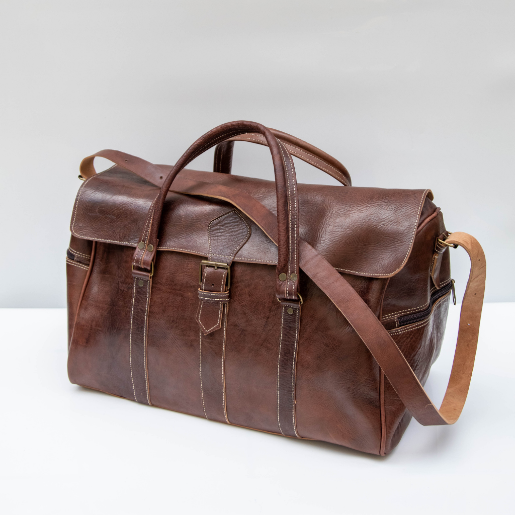 Handmade Leather Duffle Bag