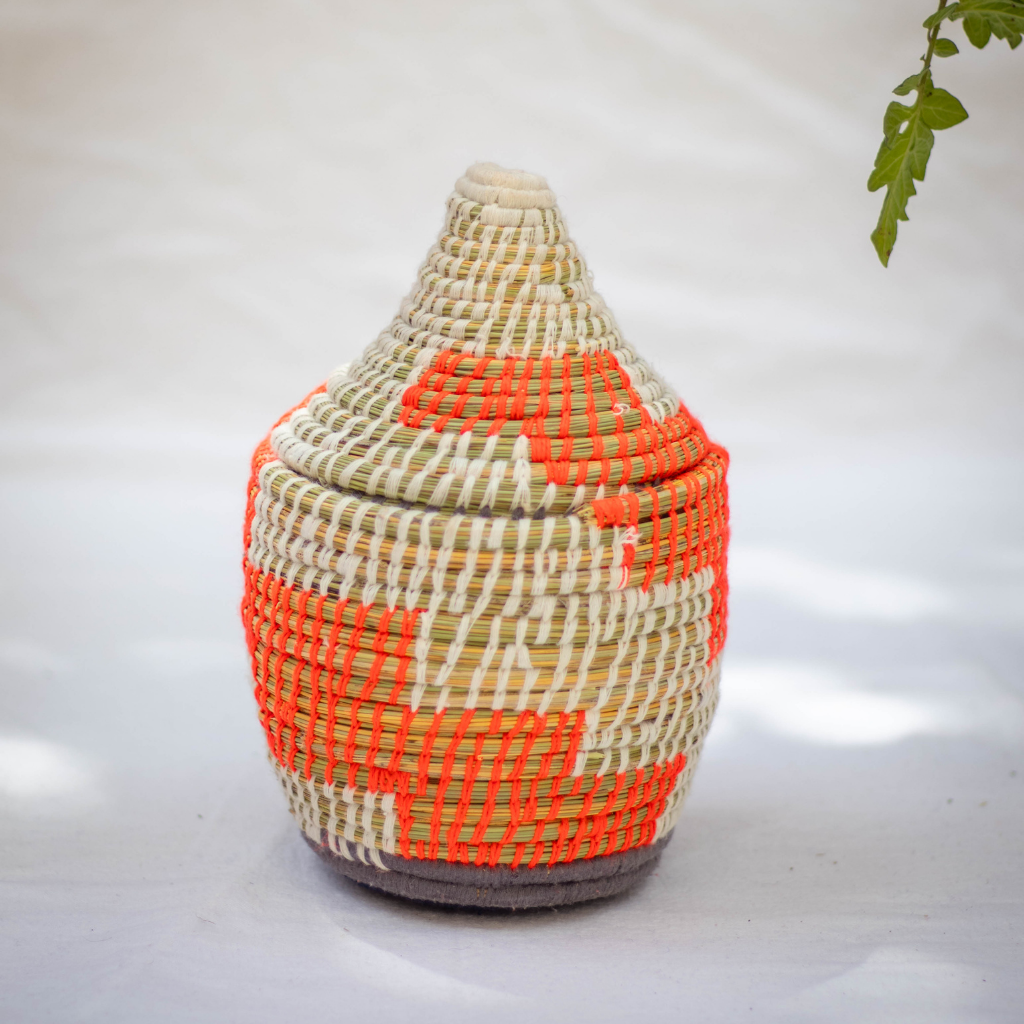 Hand-Woven Moroccan Wool Pot - 030