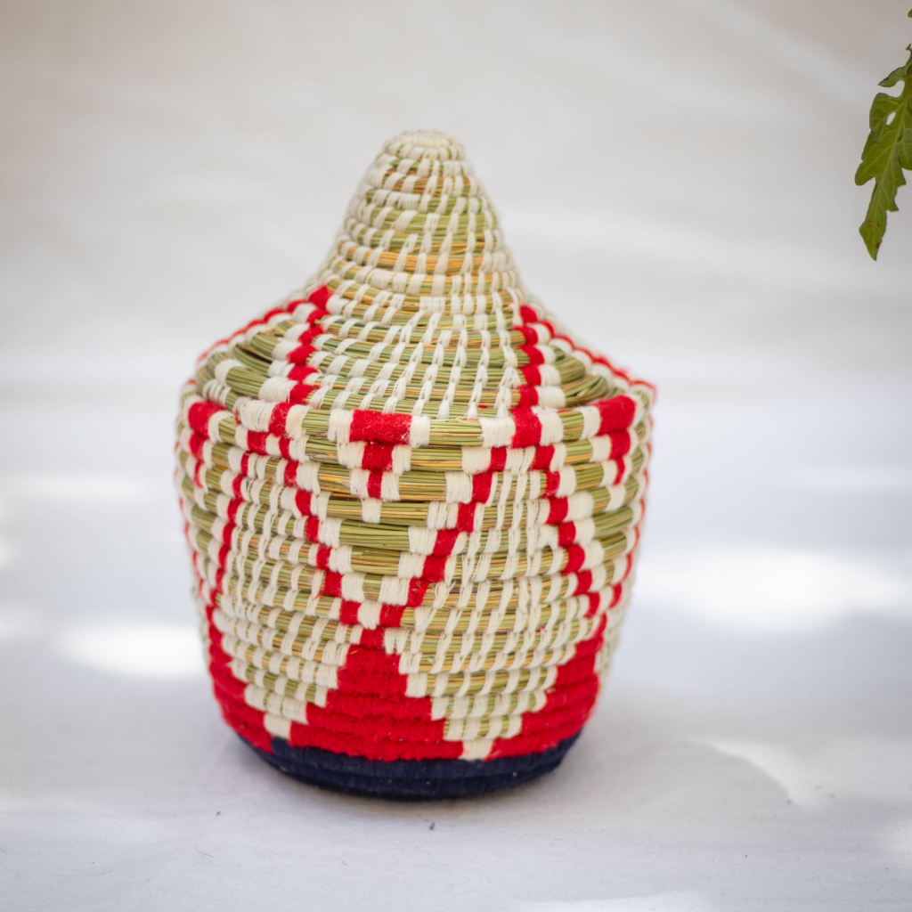 Hand-Woven Moroccan Wool Pot - 032