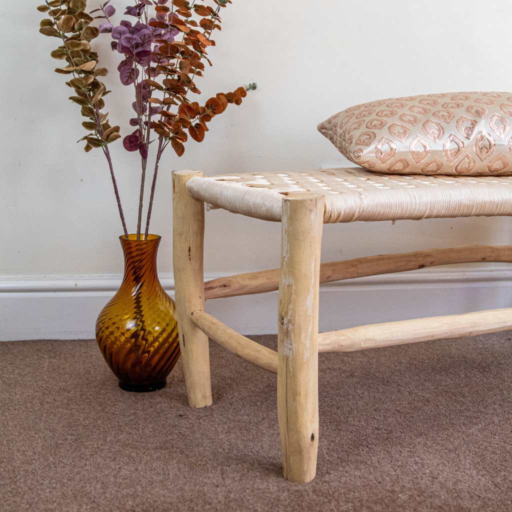 Moroccan Laurel Wood Bench Seat