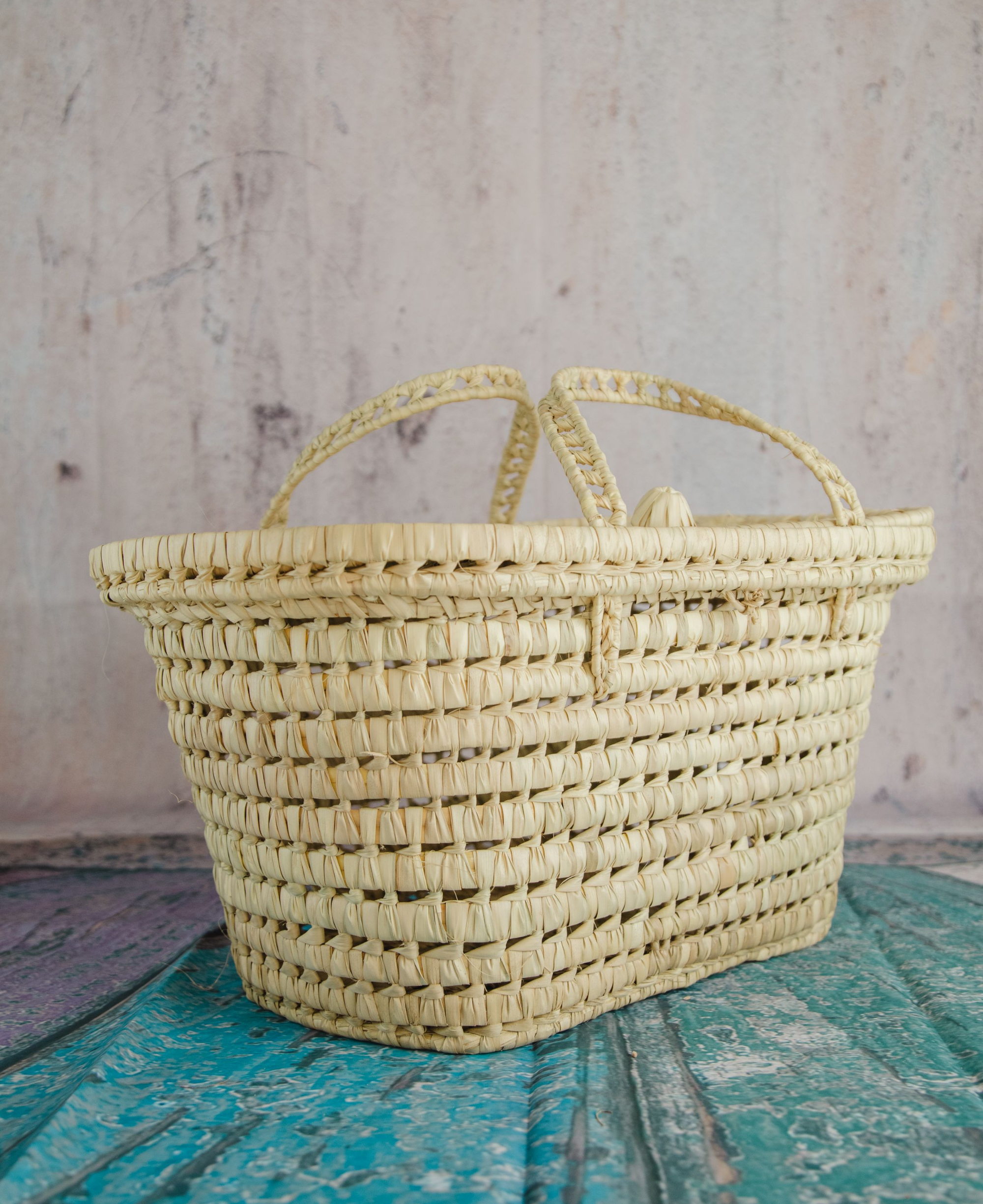 Wicker Storage Trunk Baskets - Palm Leaf Storage Chests - Handmade Rattan Basket Storage