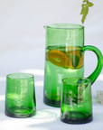 Set of 6 Recycled Moroccan Tumbler Highball Beldi Glass Green