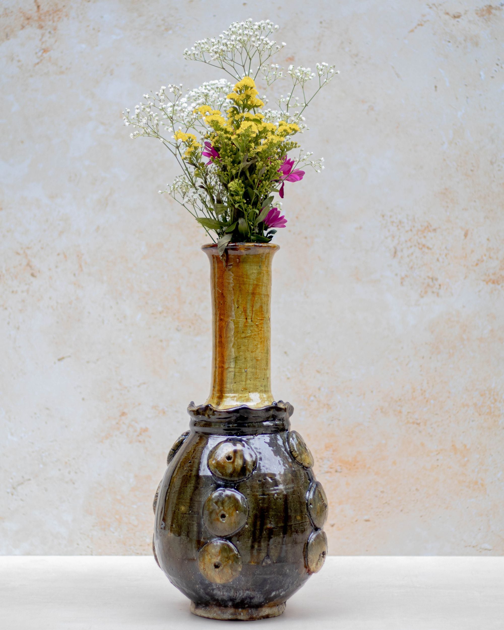 Artisan-made Moroccan pottery vase