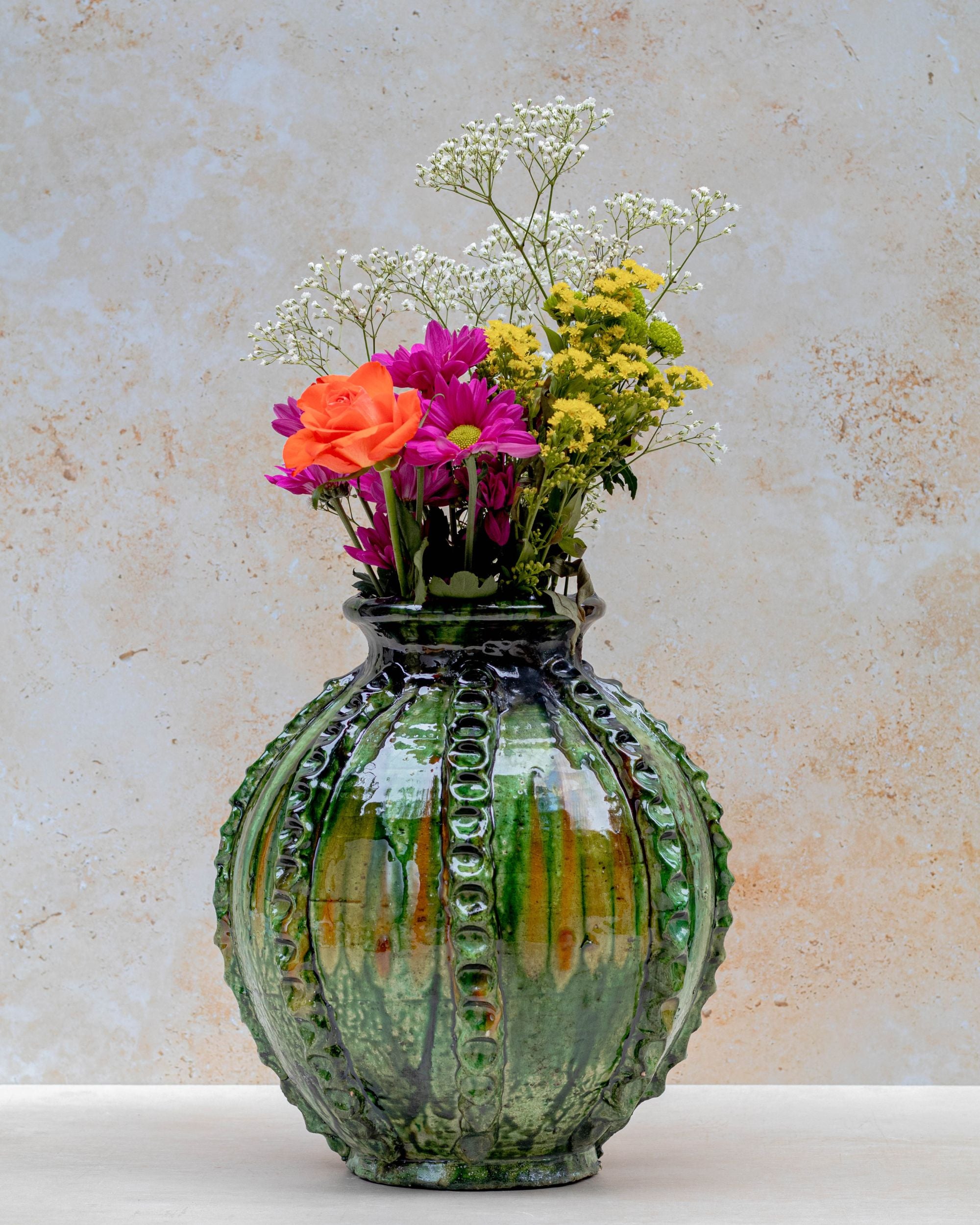 Artisan Tamegroute vase crafted in southern Morocco