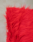 Super Soft Faux Fur Cushion Cover: Red