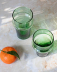  Green Beldi Tea Glasses Set of 6 | Handmade Moroccan Glass