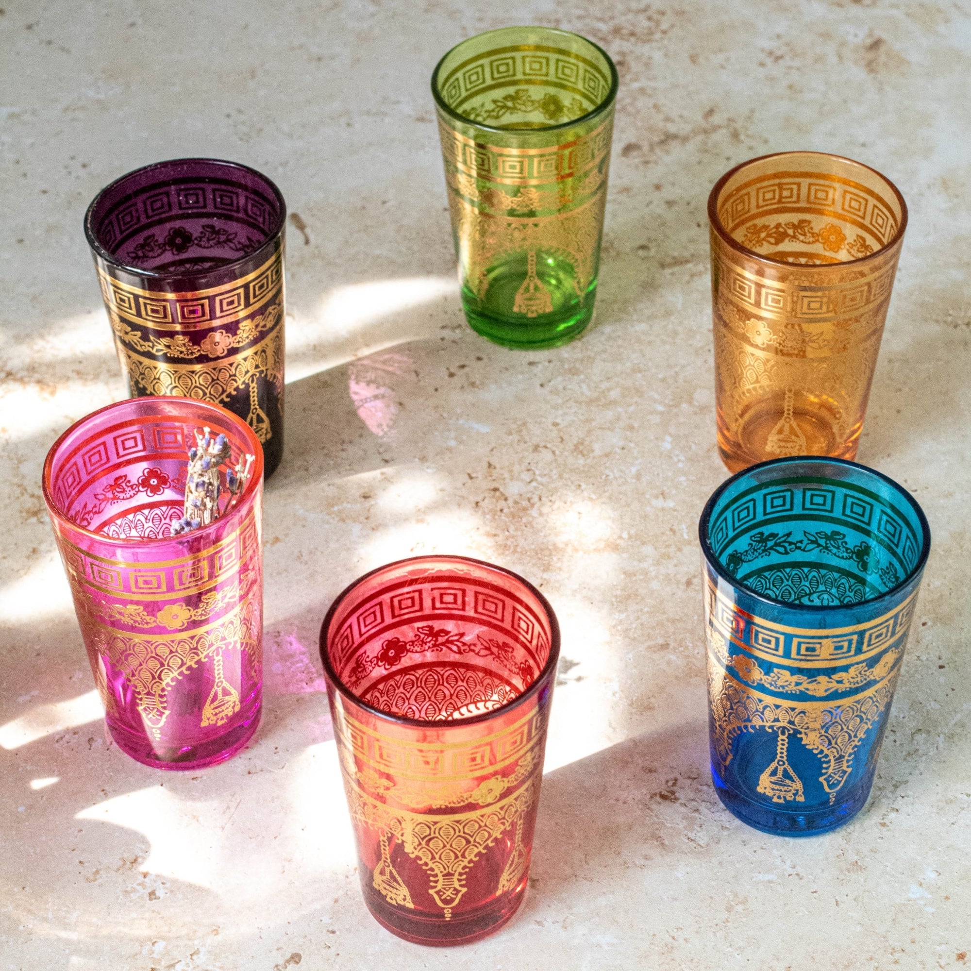Handcrafted Moroccan Tea Glasses Set