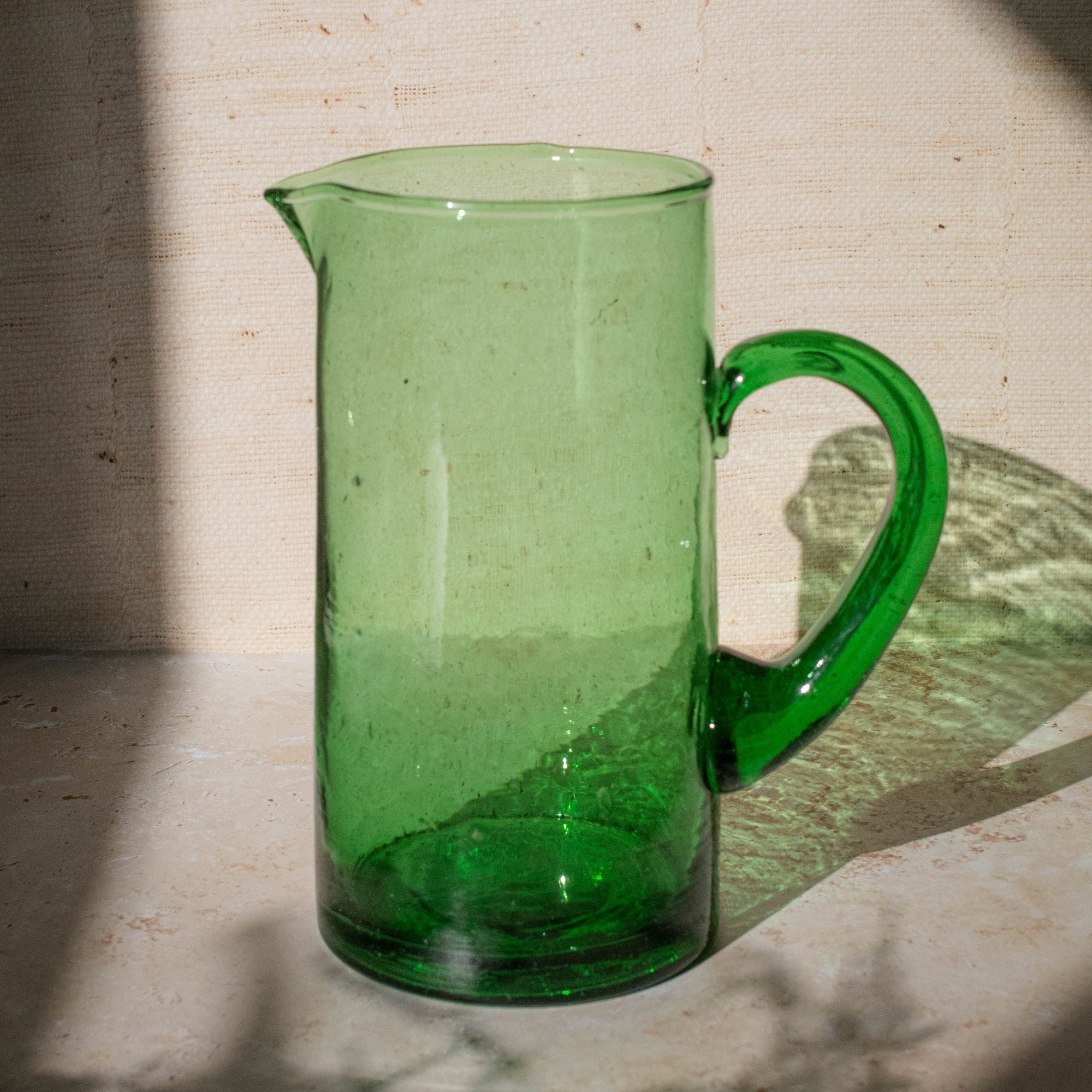 Handmade Beldi Glass Jug - Green