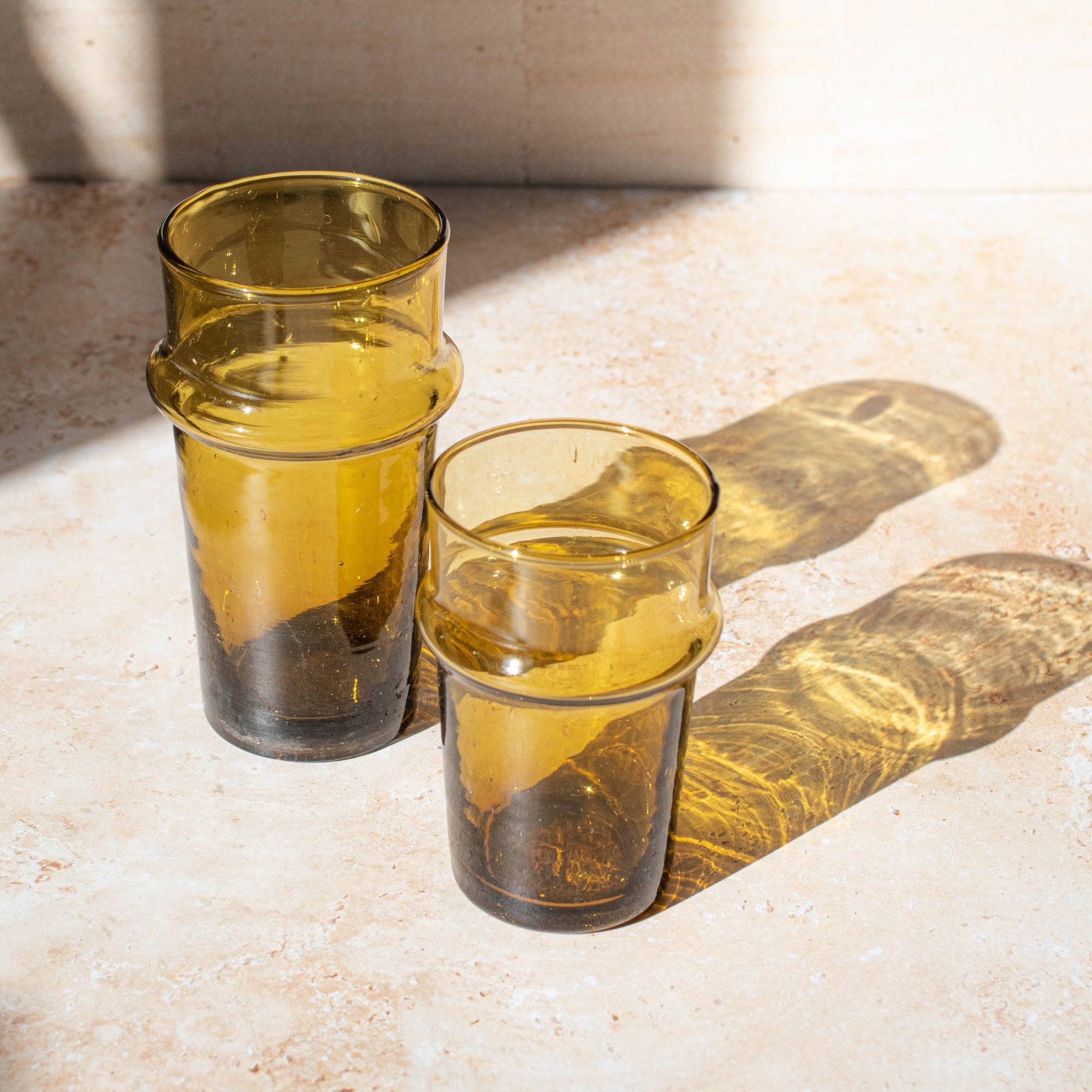 Handmade Beldi Tea Glasses Set - Amber