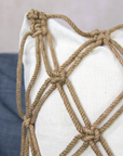 Handmade Boho Macrame Cushion Cover: Cream/Beige