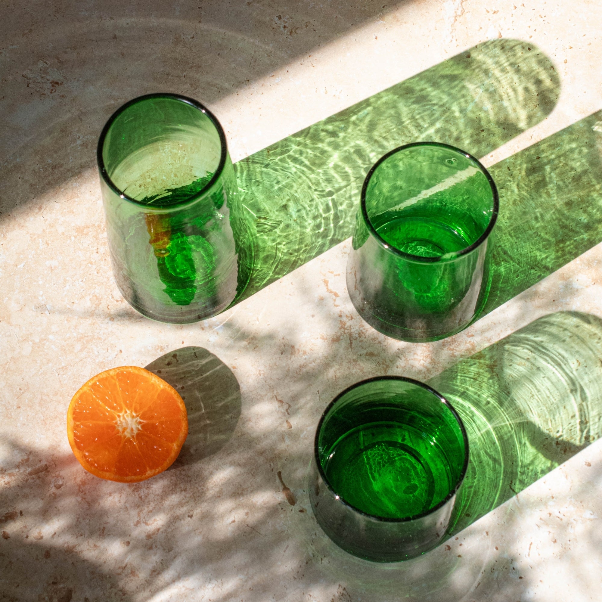 Handmade Moroccan Beldi Glass - Green