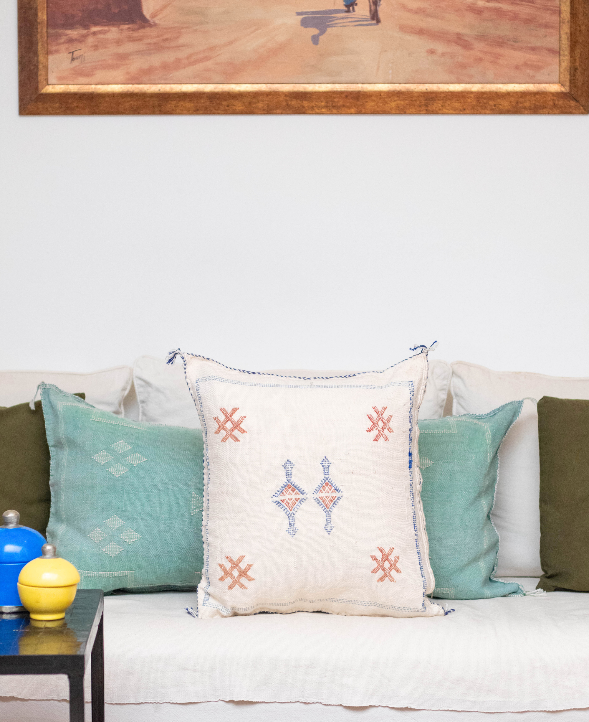 Handmade Moroccan Cactus Silk Cushion Cover - 17