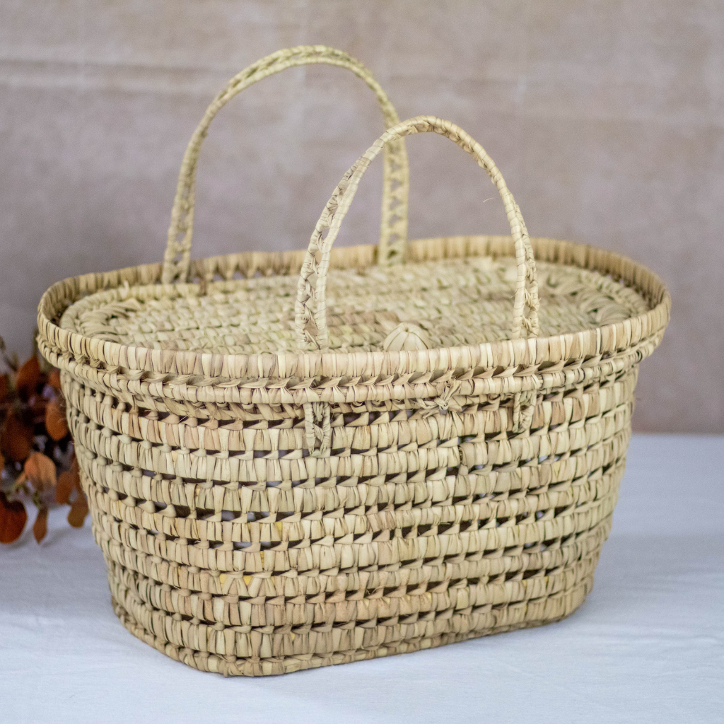 Handmade Moroccan Wicker Storage Basket