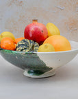 Handmade Tamegroute Half-Glazed Bowl - Green