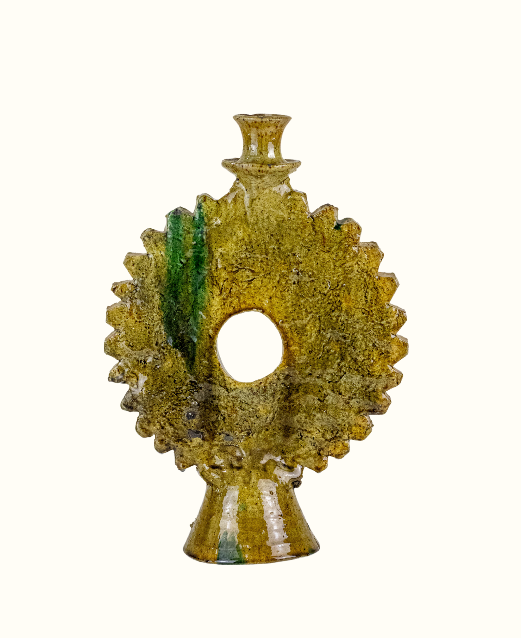 Handmade Tamegroute Ochre Candle Holder