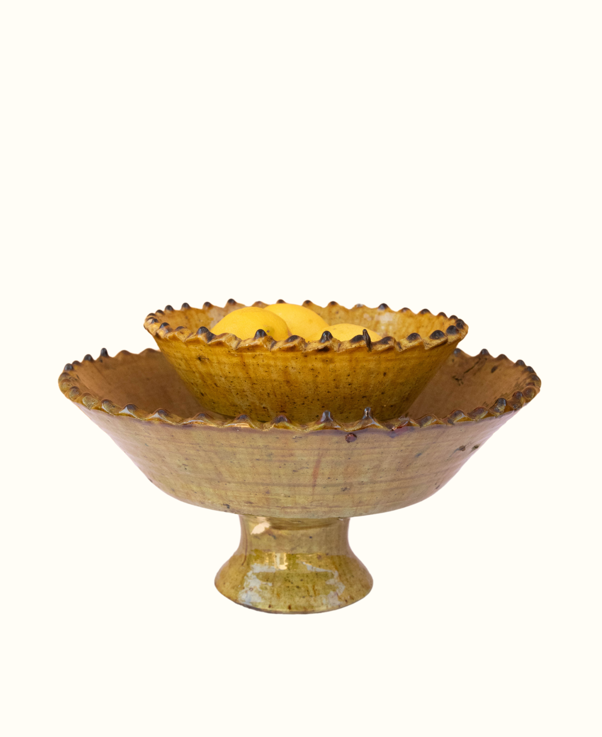 Handmade Tamegroute Ochre Glazed Bowl 