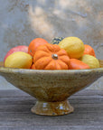 Handmade Tamegroute Sculptural Pedestal Bowl - Ochre