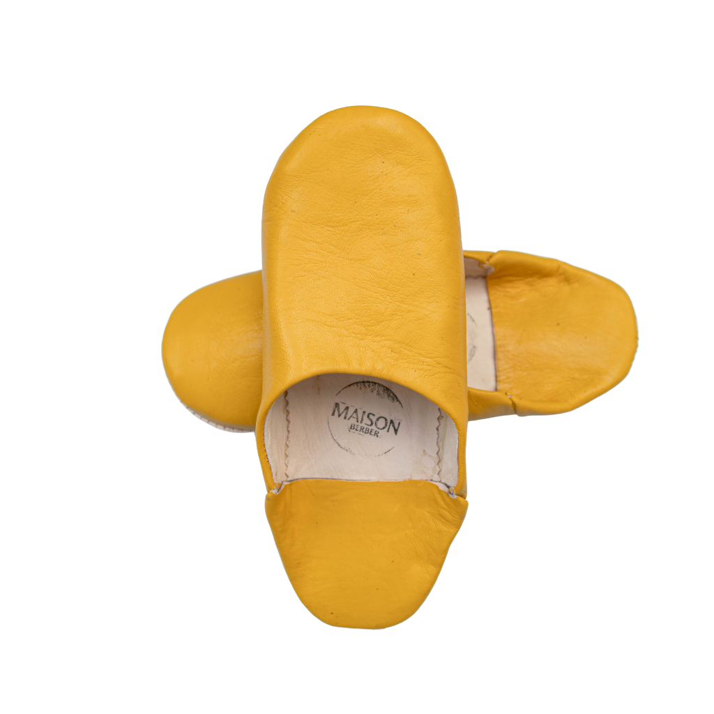 Moroccan Babouche Slippers, Yellow