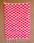 Moroccan Checkered Wool Rug 