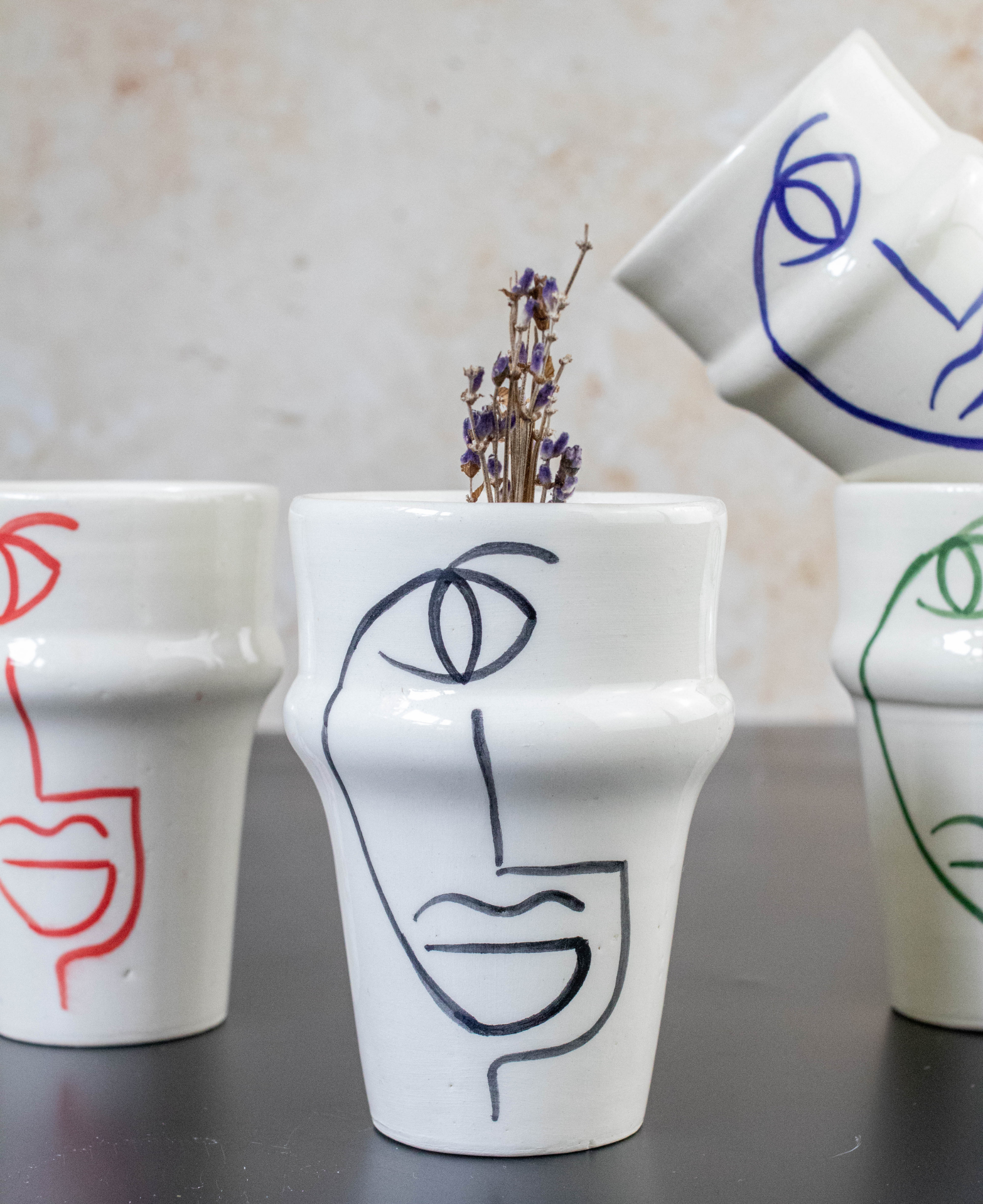 Moroccan Hand-painted Ceramic Tumbler