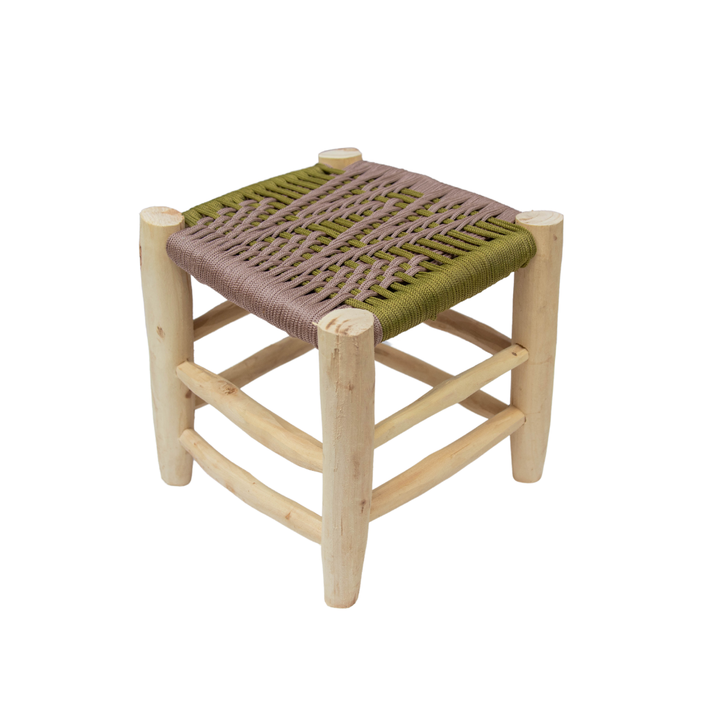 Moroccan Handmade Stool Braided Rope Weaving, 005