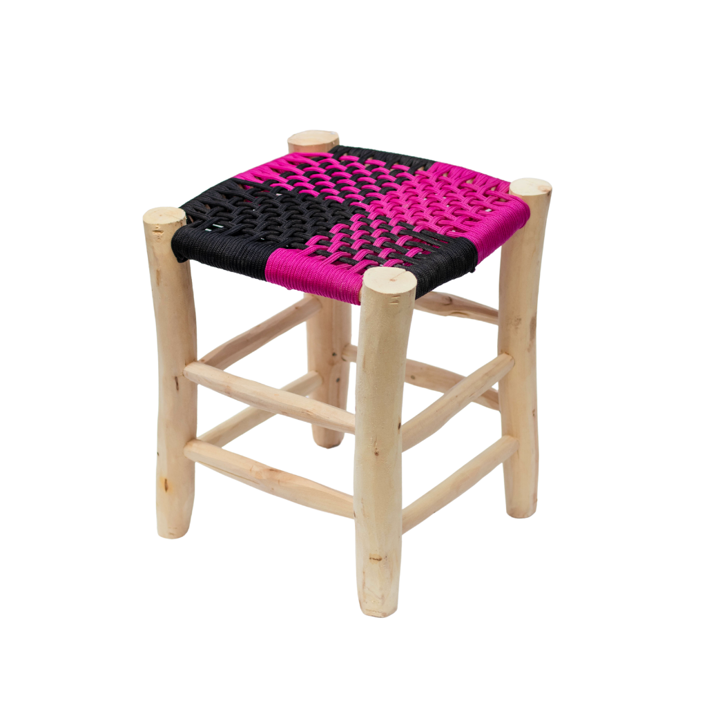 Moroccan Handmade Stool Braided Rope Weaving, 008