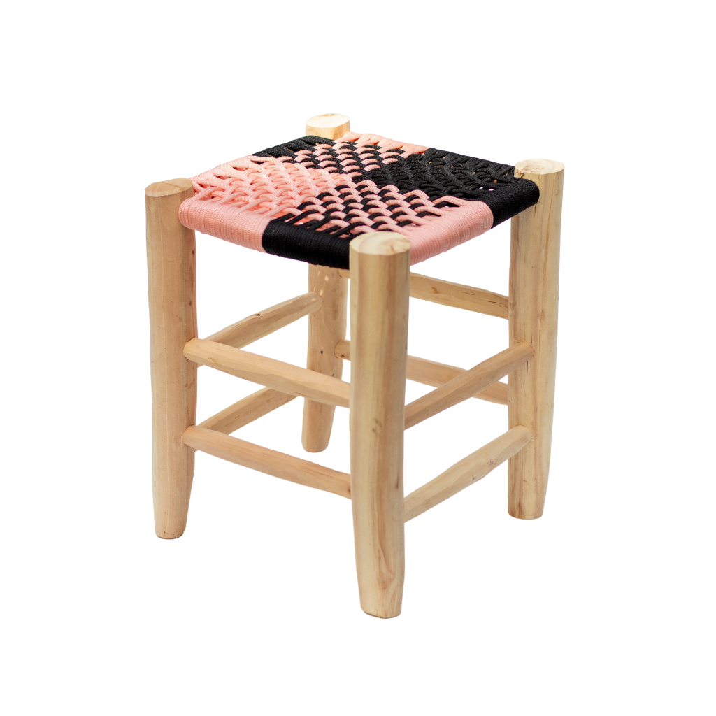 Moroccan Handmade Stool Braided Rope Weaving, 012