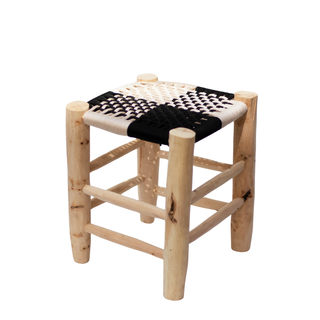 Moroccan Handmade Stool Braided Rope Weaving, 016