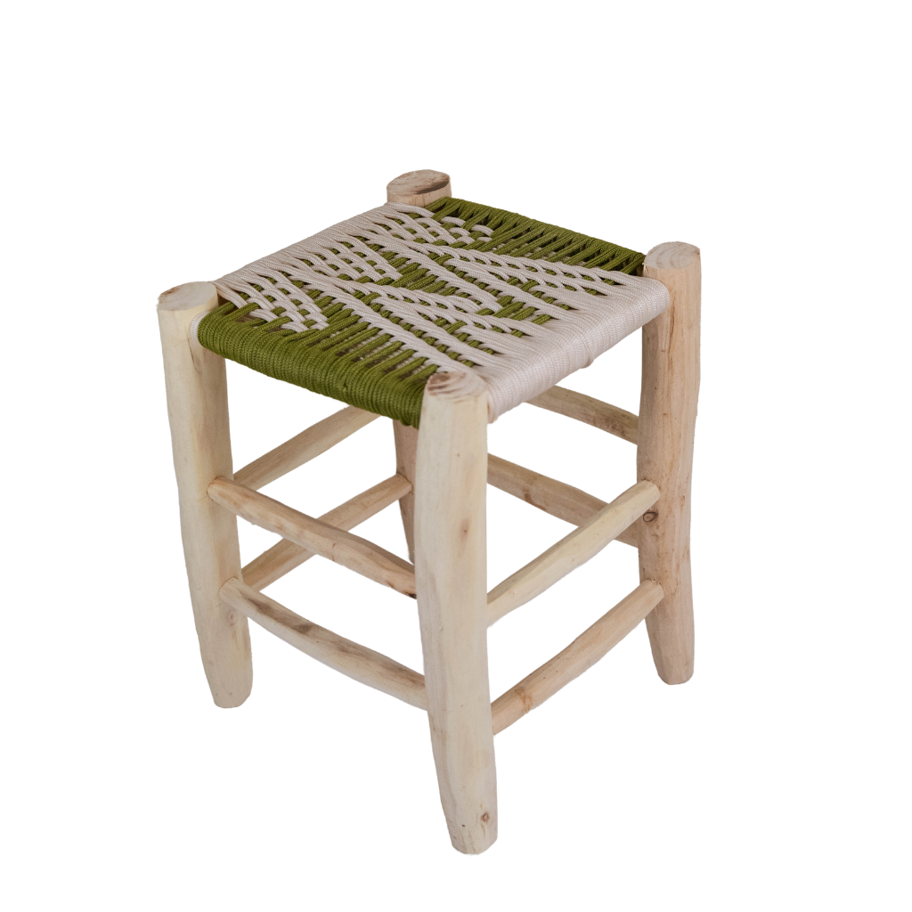 Moroccan Handmade Stool Braided Rope Weaving, 17