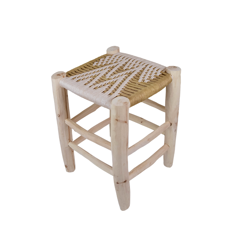 Moroccan Handmade Stool Braided Rope Weaving, 18