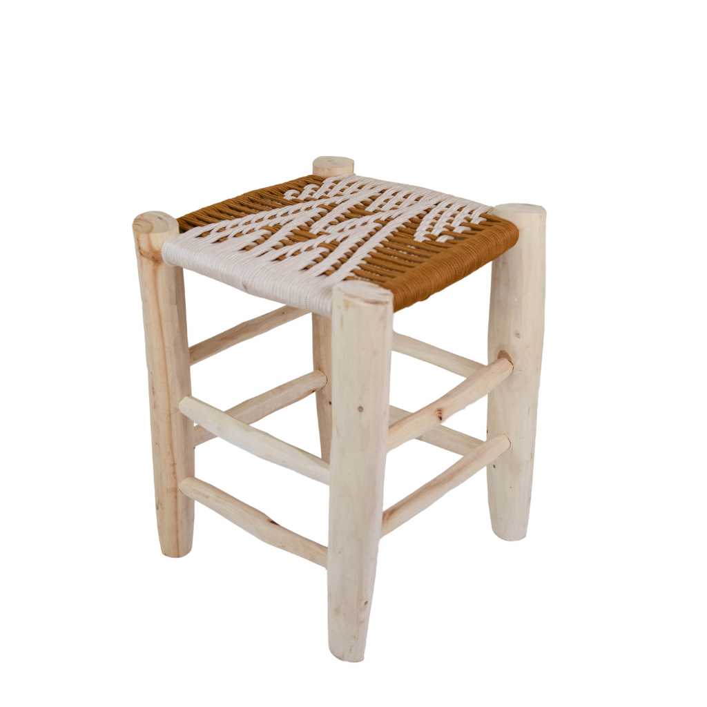 Moroccan Handmade Stool Braided Rope Weaving, 22