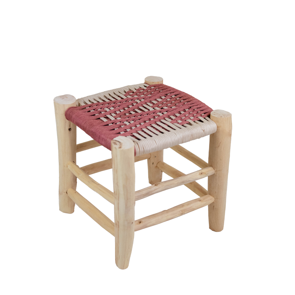 Moroccan Handmade Stool Braided Rope Weaving, 23